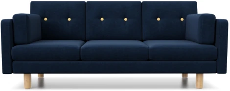 Диван Arsko прямой Ингвар Б велюр синий