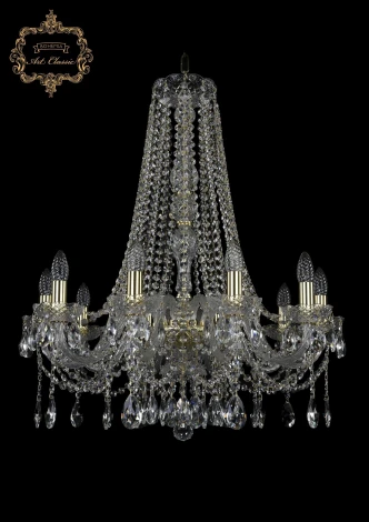 Подвесная люстра Art Classic 11.12 11.12.10.240.h-78.Gd.Sp (220V, хрусталь, на цепи, подсвечник, свеча)