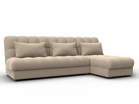 Диван угловой Лига-116 НПБ угол правый (ДСП,ЛДСП,Велюр/Бежевый) Лига Диванов 136951