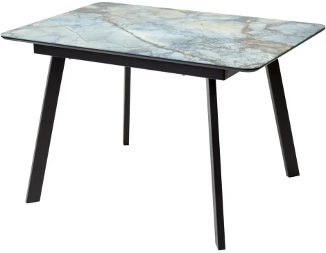 Стол АРУБА 140 нераздвижной МАГЕЛЛАН, стекло/ ЧЕРНЫЙ каркас