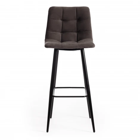 Стул барный CHILLY (mod.7095б) коралловый barkhat 15 /черный (ткань/металл)