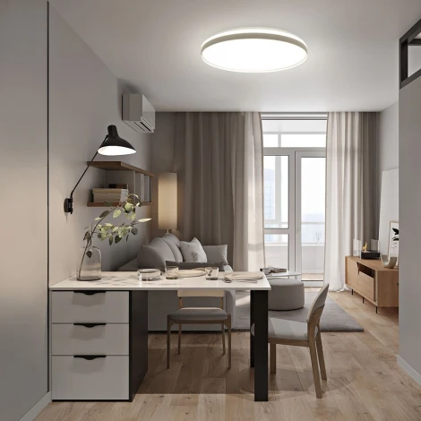 Светодиодный управляемый светильник круглый Feron AL6230 “Simple matte” 48072 80W 3000К-6500K белый (пульт управления)