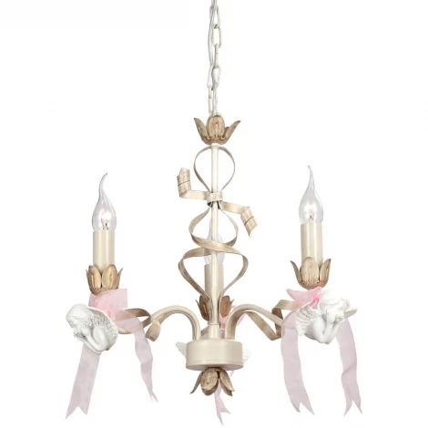 Подвесная люстра Lucia Tucci Angelo 147.3 Ivory (220V, на цепи, подсвечник, свеча, ленточки, ангелы)