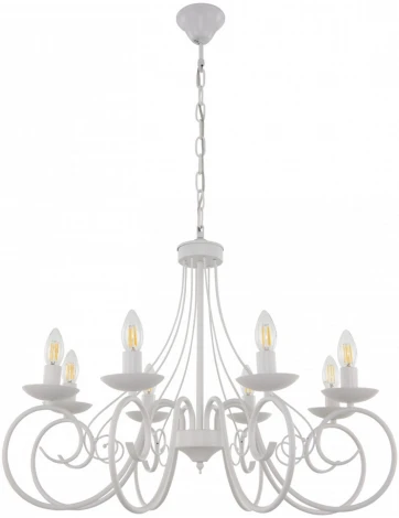Подвесная люстра Arte Milano AM349159 349159/8 WT (220V, на цепи, подсвечник, свеча)
