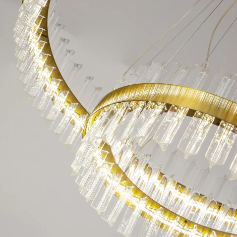 Подвесная люстра ярусная Favourite Placerat 4012-12P (LED, 220V, хрусталь, на тросе, круглые)