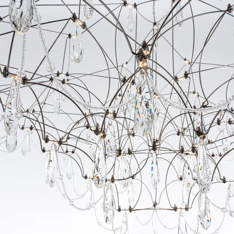 Подвесная люстра светодиодная хрустальная с пультом с регулировкой цветовой температуры Modelux MODELUX ML.5602.1200P СН