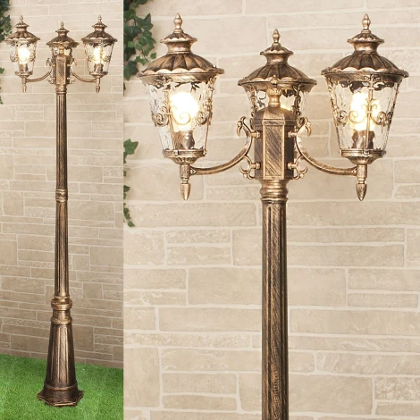 Наземный фонарь Elektrostandard Diadema черное золото GLYF-8046F/3