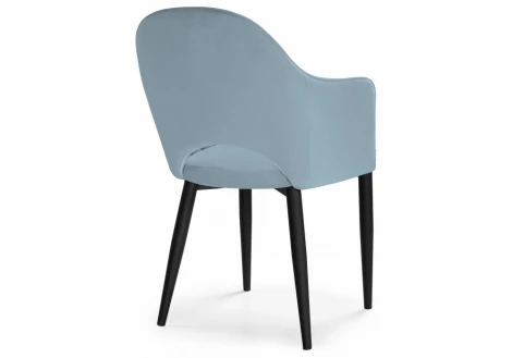 Обеденный стул на металлокаркасе Woodville Vener light blue / black 15092