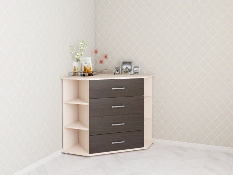 Комод ТЭКС угловой Катрин 7, венге/дуб молочный