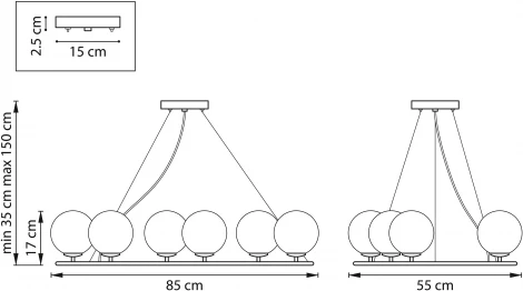 Подвесная люстра Croco 815360 (220V, на тросе, шар, шарики)