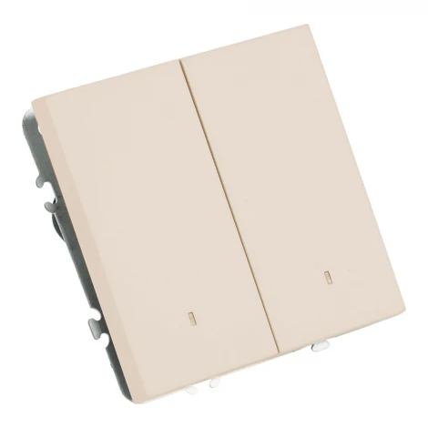 Выключатель двухклавишный с подсветкой (кашемир, soft touch) Stekker Эмили 49890