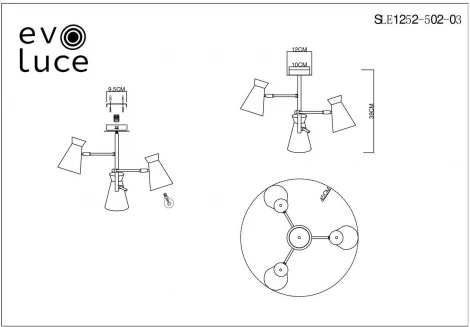 Потолочная люстра на штанге Alfeo SLE1252-502-03 Evoluce (220V)