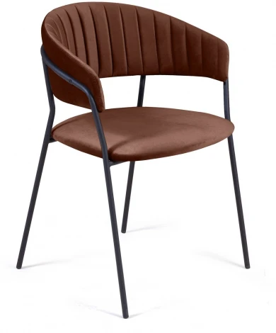 Стул Kelly с подлокотниками, бархат коричневый 12 Top Concept арт.22047