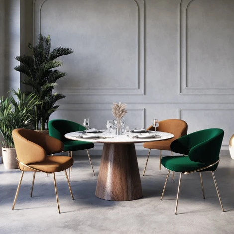 Стул-полукресло Emil бежевый с золотыми ножками Bradex Home арт.RF 0843