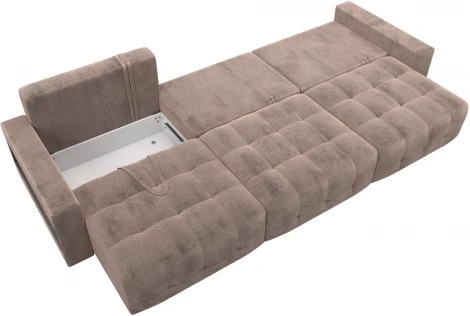 Диван прямой с полками Лига-053 НПБ Лонг Лига Диванов (Велюр) арт.128923