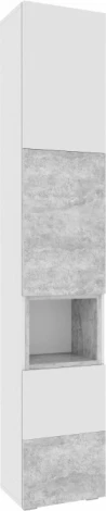 Стеллаж Лонгфорд (Лонгфорд белый / бетон светлый) Woodville арт.563527