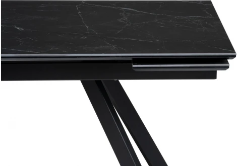 Керамический стол Woodville Габбро 140х80х76 черный мрамор / черный 530830