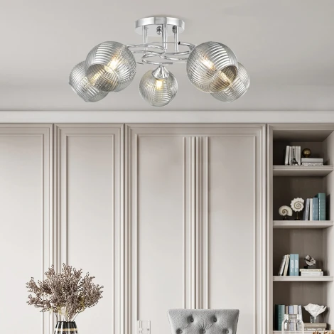 Потолочная люстра на штанге Arte Milano AMALFI 321006/5 CR (220V, шар)