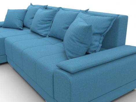 Диван угловой Лига-119 угол левый (ДСП,Брус,Фанера,ЛДС,Рогожка/Голубой) Лига Диванов 137087L