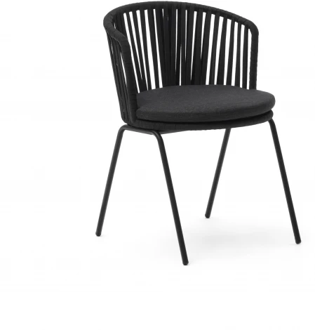 Saconca Садовый стул из шнура и стали с черной окраской La Forma (ex Julia Grup) арт.157209