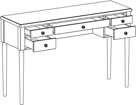 Туалетный столик Blues ОГОГО Обстановочка! (ЛДСП,МДФ/Черный) арт.924642