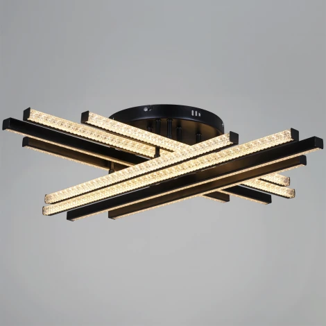 Потолочная люстра светодиодная на штанге с пультом Reluce 67090-0.3-08 BK