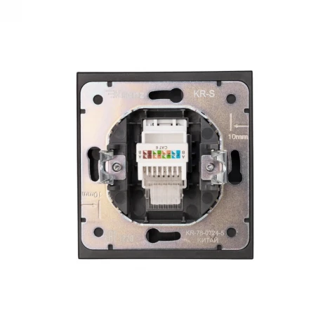 Розетка компьютерная RJ45 кат6 с/у антрацит Kranz Strong KR-78-0724-5