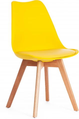 Стул TULIP (mod. 73) / 1 шт. в упаковке Tetchair (Дерево,Пластик/Желтый) арт. 14207