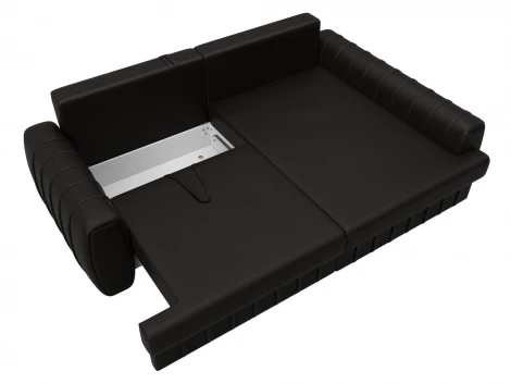 Диван угловой Лига-057 НПБ угол правый (ЛДСП,Брус,Фанера/Пластик/Экокожа/Коричневый) Лига Диванов 130033