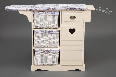 Гладильный комод с 3-я корзинами Secret De Maison PLANCHE ( mod. HX13-302 ) butter white (слоновая кость) (дерево павловния, мдф)
