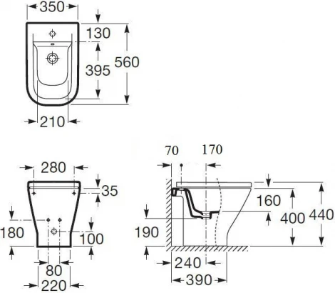 Биде напольное Roca Gap 357474000