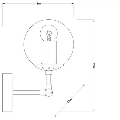Бра Arte Lamp Bolla A1664AP-1CC (220V, выключатель, шар)