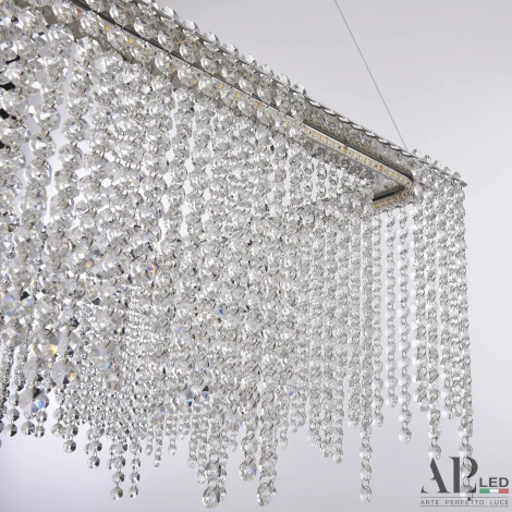 Подвесная люстра светодиодная APL LED Sicilia SH04.52.B.Ni.4000 (220V, хрусталь, на тросе)