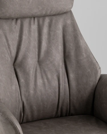 Кресло офисное TopChairs Neoma серый экокожа УТ000041775