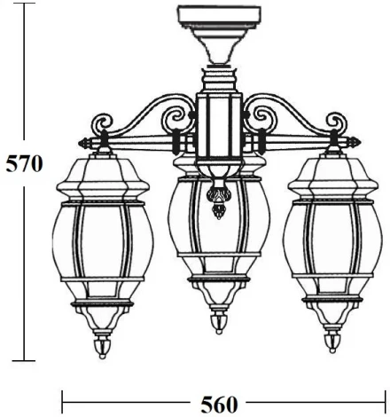 Потолочный светильник уличный Oasis Light AMERICA S 83470SA/3 W