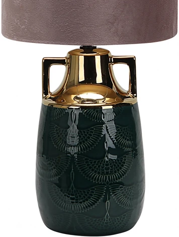 Настольная лампа Escada Athena 10201/L Black 1х40Вт Е27, металл/ткань, черный/белый/золото (220V, круглые)