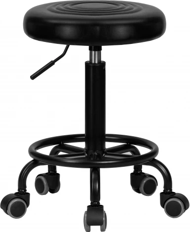 Табурет мастера DOBRIN BILLY BLACK (чёрный) 3051_BlackBase-LM BLACK, цвет сиденья чёрный, основания чёрный