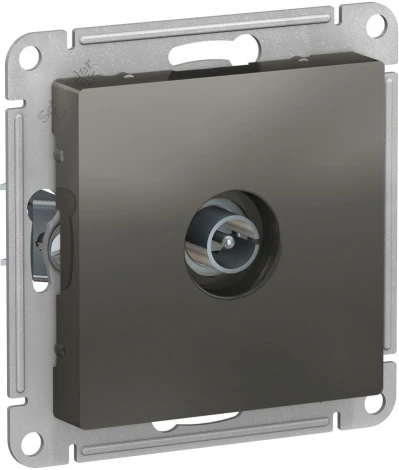 ТВ-розетка встраиваемая проходная (сталь) Systeme Electric AtlasDesign ATN000993