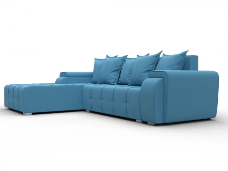 Диван угловой Лига-121 левый угол (ДСП,Брус,Рогожка/Голубой) Лига Диванов 137343L