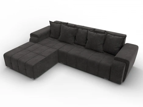 Диван угловой Лига-121 левый угол (ДСП,Брус,Велюр/Темно-коричневый) Лига Диванов 137352L