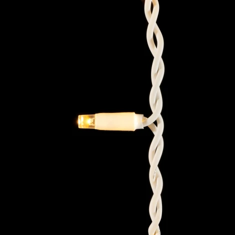 Гирлянда Бахрома 3,2 x 0,9 м Тепло-Белая с Мерцанием Белого Диода 220В, 168 LED, Провод Белый Каучук, IP65