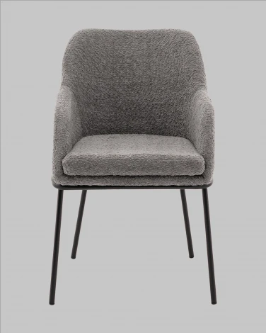 Стул с подлокотниками Кози new ткань букле тёмно-серый Stool Group арт.УТ000040878