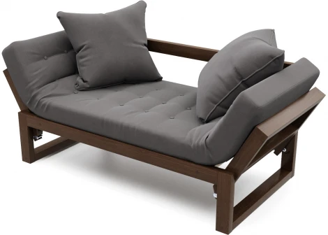 Кушетка Arsko Амбер орех серый велюр