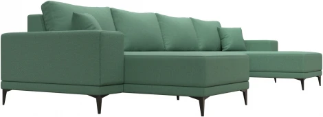 Диван П-образный Льюес (Зеленый/Рогожка) Лига Диванов арт.123924