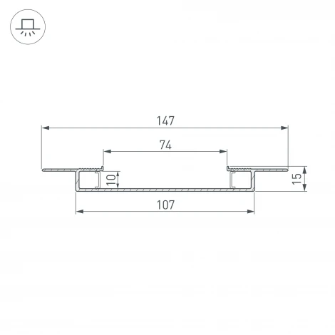 Профиль FANTOM-W75-DUAL-2000 WHITE (Arlight, Алюминий) 039946