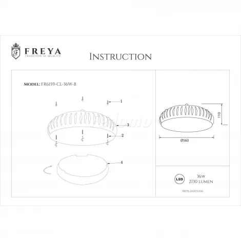 Потолочный светильник Freya Assanta FR6159-CL-36W-B
