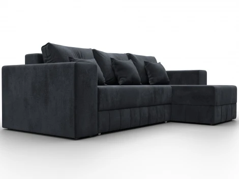 Диван угловой Лига-076 угол универсальный (ДСП/Пластик/Велюр/Темно-серый) Лига Диванов 129850