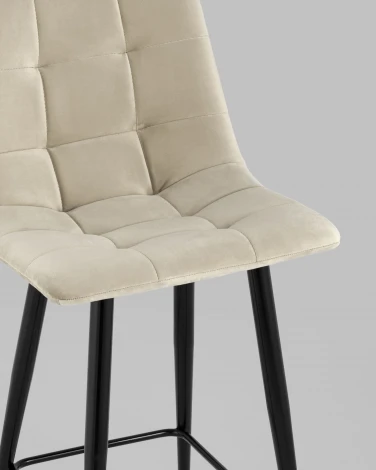 Стул полубарный Stool Group Джанго велюр бежевый высота сиденья 60 см УТ000035297