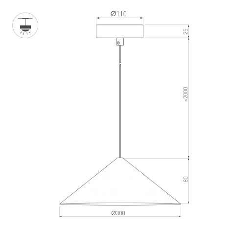 Подвесной светильник светодиодный SP-MAKOTO-R300-10W Warm2700 (BK, 36 deg, 230V, TRIAC) (Arlight, IP20 Металл) 057219