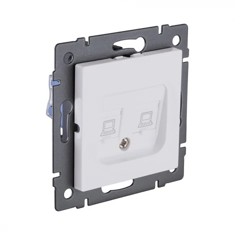 Розетка двойная Ethernet RJ45 белый матовый Kollinger REA-019WM для Aspekt, Eleganz, Reflex